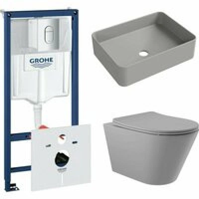 Комплект инсталляции GROHE Rapid SL NW0145/S с унитазом Aqueduto CONE CON0130 и раковиной Aqueduto ESPIRAL ESP0430 (NW0489) Комплект инсталляции GROHE Rapid SL NW0145/S с унитазом Aqueduto CONE CON0130 и раковиной Aqueduto ESPIRAL ESP0430 (NW0489)
