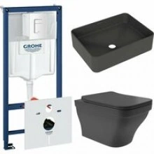 Комплект инсталляции GROHE Rapid SL 38772SH0 с унитазом Aqueduto ESTETA EST0140 и раковиной Aqueduto ESPIRAL ESP0440 (NW0492)