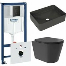 Комплект инсталляции GROHE Solido 38811KF0 с унитазом Aqueduto CONE Plus CONT0240 и раковиной Aqueduto ESPIRAL ESP0440 (NW0495)