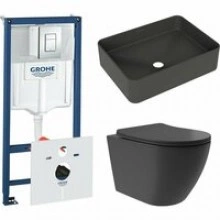 Комплект инсталляции GROHE Rapid SL 38775001 с унитазом Aqueduto OVO Plus OVOT0240 и раковиной Aqueduto ESPIRAL ESP0440 (NW0498)