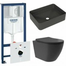 Комплект инсталляции GROHE Rapid SL NW0145/S с унитазом Aqueduto OVO Plus OVOT0240 и раковиной Aqueduto ESPIRAL ESP0440 (NW0501)
