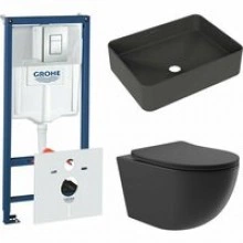 Комплект инсталляции GROHE Rapid SL 38775001 с унитазом Aqueduto OVO OVO0140 и раковиной Aqueduto ESPIRAL ESP0440 (NW0502)