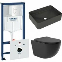 Комплект инсталляции GROHE Rapid SL 38772SH0 с унитазом Aqueduto OVO OVO0140 и раковиной Aqueduto ESPIRAL ESP0440 (NW0504)