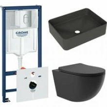 Комплект инсталляции GROHE Rapid SL NW0145/S с унитазом Aqueduto OVO OVO0140 и раковиной Aqueduto ESPIRAL ESP0440 (NW0505)