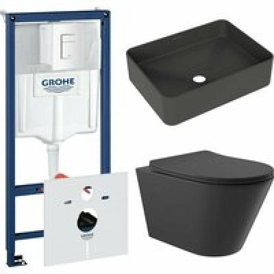 Комплект инсталляции GROHE Rapid SL 38772SH0 с унитазом Aqueduto CONE CON0140 и раковиной Aqueduto ESPIRAL ESP0440 (NW0512)