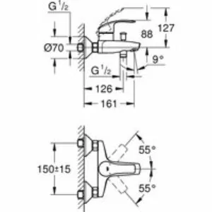 Готовый комплект для ванной комнаты GROHE Eurosmart, хром (NB0079) Готовый комплект для ванной комнаты GROHE Eurosmart, хром (NB0079)