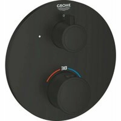 Внешняя часть термостата для душа GROHE Grohtherm с переключателем на 1 положение, матовый чёрный (1022122430) Внешняя часть термостата для душа GROHE Grohtherm с переключателем на 1 положение, матовый чёрный (1022122430)