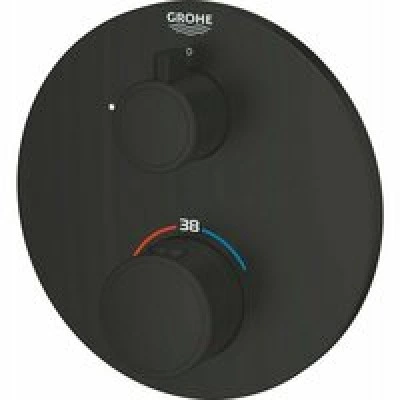 Внешняя часть термостата для душа GROHE Grohtherm с переключателем на 1 положение, матовый чёрный (1022122430) Внешняя часть термостата для душа GROHE Grohtherm с переключателем на 1 положение, матовый чёрный (1022122430)