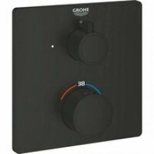 Внешняя часть термостата для душа GROHE Grohtherm с переключателем на 1 положение, матовый чёрный (1022152430)