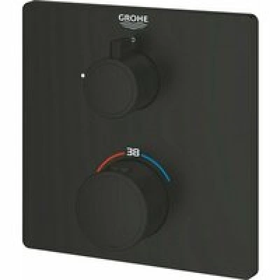 Внешняя часть термостата для душа GROHE Grohtherm с переключателем на 1 положение, матовый чёрный (1022152430) Внешняя часть термостата для душа GROHE Grohtherm с переключателем на 1 положение, матовый чёрный (1022152430)