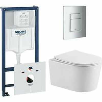 Комплект инсталляции GROHE 38775001 с унитазом Aquatek ОБЕРОН и сиденьем с микролифтом (NW0519)