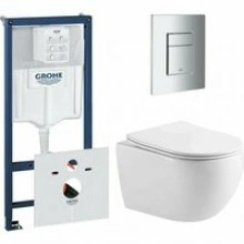 Комплект инсталляции GROHE 38775001 с унитазом Aquatek ЕВРОПА и сиденьем с микролифтом (NW0520)