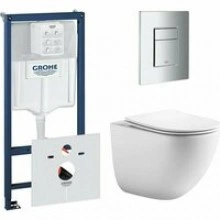 Комплект инсталляции GROHE 38775001 с унитазом Aquatek ГЕЛИОС и сиденьем с микролифтом (NW0523)