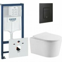Комплект инсталляции GROHE 38811KF0 с унитазом Aquatek ОБЕРОН и сиденьем с микролифтом (NW0524)