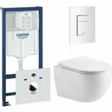 Комплект инсталляции GROHE 38772SH0 с унитазом Aquatek ЕВРОПА и сиденьем с микролифтом (NW0530)