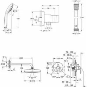Готовый набор для душа GROHE Eurosmart, хром (129187) Готовый набор для душа GROHE Eurosmart, хром (129187)