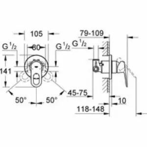 Набор для гигиенического душа GROHE BauLoop скрытого монтажа, хром (129189) Набор для гигиенического душа GROHE BauLoop скрытого монтажа, хром (129189)