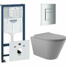 Комплект инсталляции GROHE Rapid SL 38775001 с унитазом Aqueduto CONE CONT2130 и сиденьем с микролифтом (NW0539)