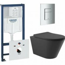 Комплект инсталляции GROHE Rapid SL 38775001 с унитазом Aqueduto CONE CONT2140 и сиденьем с микролифтом (NW0540)