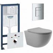 Комплект инсталляции GROHE Rapid SL 38775001 с унитазом Aqueduto OVO OVOT2130 и сиденьем с микролифтом (NW0543)