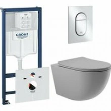Комплект инсталляции GROHE Rapid SL 3 в 1 (NW0145/S) с унитазом Aqueduto OVO OVOT2130 и сиденьем с микролифтом (NW0561)