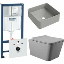 Комплект инсталляции GROHE Rapid SL 38775001 с унитазом Aqueduto MACIO MACT2130 и раковиной Aqueduto ESPIRAL ESP0330 (NW0564)