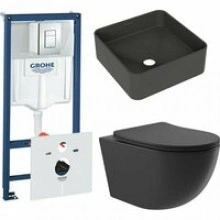 Комплект инсталляции GROHE Rapid SL 38775001 с унитазом Aqueduto OVO OVOT2140 и раковиной Aqueduto ESPIRAL ESP0340 (NW0568)