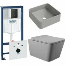 Комплект инсталляции GROHE Solido 38811KF0 с унитазом Aqueduto MACIO MACT2130 и раковиной Aqueduto ESPIRAL ESP0330 (NW0570)