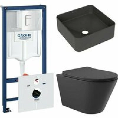 Комплект инсталляции GROHE Rapid SL 38772SH0 с унитазом Aqueduto CONE CONT2140 и раковиной Aqueduto ESPIRAL ESP0340 (NW0578)