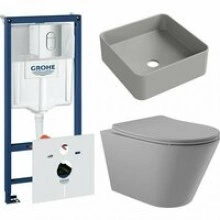 Комплект инсталляции GROHE Rapid SL NW0145/S с унитазом Aqueduto CONE CONT2130 и раковиной Aqueduto ESPIRAL ESP0330 (NW0581)