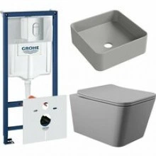 Комплект инсталляции GROHE Rapid SL NW0145/S с унитазом Aqueduto MACIO MACT2130 и раковиной Aqueduto ESPIRAL ESP0330 (NW0582)