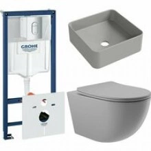Комплект инсталляции GROHE Rapid SL NW0145/S с унитазом Aqueduto OVO OVOT2130 и раковиной Aqueduto ESPIRAL ESP0330 (NW0583)