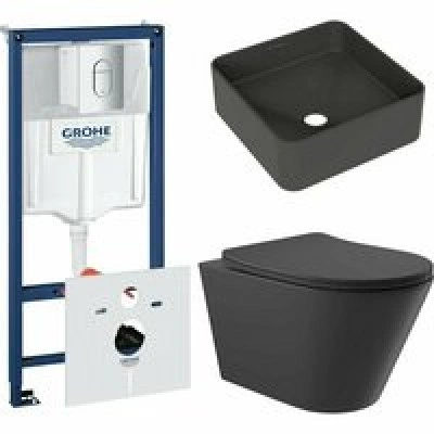 Комплект инсталляции GROHE Rapid SL NW0145/S с унитазом Aqueduto CONE CONT2140 и раковиной Aqueduto ESPIRAL ESP0340 (NW0584) Комплект инсталляции GROHE Rapid SL NW0145/S с унитазом Aqueduto CONE CONT2140 и раковиной Aqueduto ESPIRAL ESP0340 (NW0584)