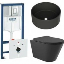 Комплект инсталляции GROHE Rapid SL 38775001 с унитазом Aqueduto CONE CONT2140 и раковиной Aqueduto ESPIRAL D400 ESP0140 (NW0590)