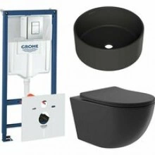 Комплект инсталляции GROHE Rapid SL 38775001 с унитазом Aqueduto OVO OVOT2140 и раковиной Aqueduto ESPIRAL D400 ESP0140 (NW0592)