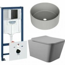 Комплект инсталляции GROHE Solido 38811KF0 с унитазом Aqueduto MACIO MACT2130 и раковиной Aqueduto ESPIRAL D400 ESP0130 (NW0594)