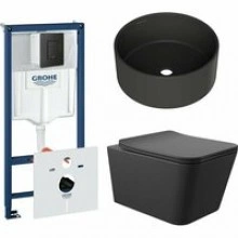 Комплект инсталляции GROHE Solido 38811KF0 с унитазом Aqueduto MACIO MACT2140 и раковиной Aqueduto ESPIRAL D400 ESP0140 (NW0597)