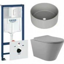 Комплект инсталляции GROHE Rapid SL 38772SH0 с унитазом Aqueduto CONE CONT2130 и раковиной Aqueduto ESPIRAL D400 ESP0130 (NW0599)