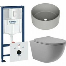 Комплект инсталляции GROHE Rapid SL 38772SH0 с унитазом Aqueduto OVO OVOT2130 и раковиной Aqueduto ESPIRAL D400 ESP0130 (NW0601)