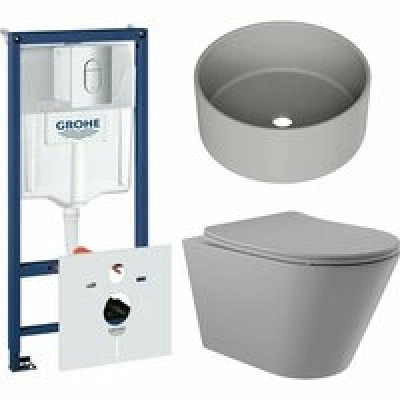 Комплект инсталляции GROHE Rapid SL NW0145/S с унитазом Aqueduto CONE CONT2130 и раковиной Aqueduto ESPIRAL D400 ESP0130 (NW0605) Комплект инсталляции GROHE Rapid SL NW0145/S с унитазом Aqueduto CONE CONT2130 и раковиной Aqueduto ESPIRAL D400 ESP0130 (NW0605)