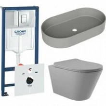 Комплект инсталляции GROHE Rapid SL 38775001 с унитазом Aqueduto CONE CONT2130 и раковиной Aqueduto ESPIRAL ESP0230 (NW0611)