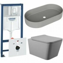 Комплект инсталляции GROHE Rapid SL 38775001 с унитазом Aqueduto MACIO MACT2130 и раковиной Aqueduto ESPIRAL ESP0230 (NW0612)