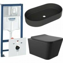 Комплект инсталляции GROHE Rapid SL 38775001 с унитазом Aqueduto MACIO MACT2140 и раковиной Aqueduto ESPIRAL ESP0240 (NW0615)