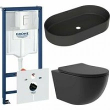 Комплект инсталляции GROHE Rapid SL 38772SH0 с унитазом Aqueduto OVO OVOT2140 и раковиной Aqueduto ESPIRAL ESP0240 (NW0628)