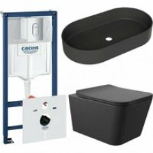 Комплект инсталляции GROHE Rapid SL NW0145/S с унитазом Aqueduto MACIO MACT2140 и раковиной Aqueduto ESPIRAL ESP0240 (NW0633)