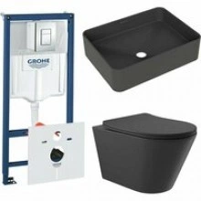 Комплект инсталляции GROHE Rapid SL 38775001 с унитазом Aqueduto CONE CONT2140 и раковиной Aqueduto ESPIRAL ESP0440 (NW0638)
