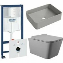 Комплект инсталляции GROHE Rapid SL 38772SH0 с унитазом Aqueduto MACIO MACT2130 и раковиной Aqueduto ESPIRAL ESP0430 (NW0648)