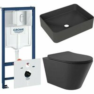 Комплект инсталляции GROHE Rapid SL 3 в 1 (NW0145/S) с унитазом Aqueduto CONE CONT2140 и раковиной Aqueduto ESPIRAL ESP0440 (NW0656) Комплект инсталляции GROHE Rapid SL 3 в 1 (NW0145/S) с унитазом Aqueduto CONE CONT2140 и раковиной Aqueduto ESPIRAL ESP0440 (NW0656)