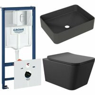 Комплект инсталляции GROHE Rapid SL 3 в 1 (NW0145/S) с унитазом Aqueduto MACIO MACT2140 и раковиной Aqueduto ESPIRAL ESP0440 (NW0657)