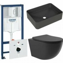 Комплект инсталляции GROHE Rapid SL 3 в 1 (NW0145/S) с унитазом Aqueduto OVO OVOT2140 и раковиной Aqueduto ESPIRAL ESP0440 (NW0658)